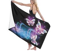 GQWJKSZ Large Bath Towel Blanket,Magical Butterflies Flying And Leaving Behind Colorful Smoky Shapes,Bath Sheet Beach Towel for Family Hotel Travel Swimming Sports,52" x 32"