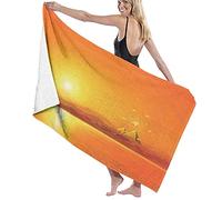 GQWJKSZ Large Bath Towel Blanket,Sacred Geometry Symbol Hanging In The Air Sun Ancient Scene Reflection Print,Bath Sheet Beach Towel for Family Hotel Travel Swimming Sports,52" x 32"