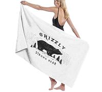 GQWJKSZ Large Bath Towel Blanket,Strong Grizzly Bear In The Vintage Grunge Look Life In The Mountains Theme,Bath Sheet Beach Towel for Family Hotel Travel Swimming Sports,52" x 32"
