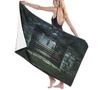 GQWJKSZ Large Bath Towel Blanket,The Gate Of A Dark Old Haunted House Cemetary Dead Myst Fiction Art,Bath Sheet Beach Towel for Family Hotel Travel Swimming Sports,52" x 32"