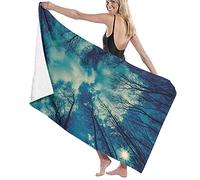 GQWJKSZ Large Bath Towel Blanket,View To Trees-Tops And Cloudy Sky Weather Heaven Dream Night Ups Giver Of Life Theme,Bath Sheet Beach Towel for Family Hotel Travel Swimming Sports,52" x 32"