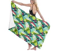 GQWJKSZ Large Soft Bath Towel Blanket,Blue 1950S Abstract Geometric In Mid Century Modern Colors With Green 1960S,Bath Sheet Beach Towel for Family Hotel Travel Swimming Sports,52" x 32"