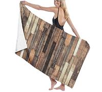 GQWJKSZ Large Soft Bath Towel Blanket,Brown Old Hardwood Floor Plank Grunge Lodge Garage Loft Natural Rural Graphic Artsy,Bath Sheet Beach Towel for Family Hotel Travel Swimming Sports,52" x 32"