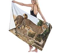 GQWJKSZ Large Soft Bath Towel Blanket,Cheetahs Mother And Two Young Baby Looking For Food Dangerous Exotic Animals,Bath Sheet Beach Towel for Family Hotel Travel Swimming Sports,52" x 32"