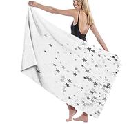 GQWJKSZ Large Soft Bath Towel Blanket,Falling Stars Greyscale Composition Celebration Party Inspired Design,Bath Sheet Beach Towel for Family Hotel Travel Swimming Sports,52" x 32"
