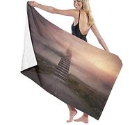 GQWJKSZ Large Soft Bath Towel Blanket,Ladder Going Up To Sky Foggy Air Enchanted Philosophical Scenery,Bath Sheet Beach Towel for Family Hotel Travel Swimming Sports,52" x 32"