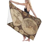 GQWJKSZ Large Soft Bath Towel Blanket,Old World Map Drawn In 1720s Nostalgic Style Art Historical Atlas Vintage Design,Bath Sheet Beach Towel for Family Hotel Travel Swimming Sports,52" x 32"