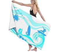 GQWJKSZ Large Soft Bath Towel Blanket,Surfer On Waves Water Sports Recreation Palms Sea Sailboats Summertime Holiday,Bath Sheet Beach Towel for Family Hotel Travel Swimming Sports,52" x 32"