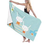 GQWJKSZ Large Soft Bath Towel Blanket,Traffic Rules Theme Boy And Girl Rabbits Crossing The Road Educational Kids Cartoon,Bath Sheet Beach Towel for Family Hotel Travel Swimming Sports,52" x 32"