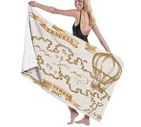 GQWJKSZ Large Soft Bath Towel Blanket,Vintage Travel Map With Sailing Boat And Hot Air Baloon Nostalgic Print Boho,Bath Sheet Beach Towel for Family Hotel Travel Swimming Sports,52" x 32"