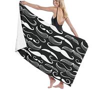 GQWJKSZ Large Soft Microfiber Bath Towel Blanket,A Gentlemen's Club Mustache,Bath Sheet Beach Towel for Family Hotel Travel Swimming Sports,52" x 32"