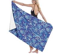 GQWJKSZ Large Soft Microfiber Bath Towel Blanket,Oriental Pastel Floral Hand Draw Flower Eastern Graphic Design,Bath Sheet Beach Towel for Family Hotel Travel Swimming Sports,52" x 32"