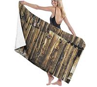 GQWJKSZ Large Soft Microfiber Bath Towel Blanket,Rustic Floor Mat Oak Barn Siding,Bath Sheet Beach Towel for Family Hotel Travel Swimming Sports,52" x 32"