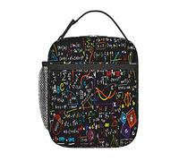 GQWJKSZ Math Physics Formula Lunch Bag, Durable Insulated Lunch Box Reusable Adults Tote Bag Reusable Cooler Bag