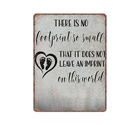 GQWJKSZ Memorial Tile No Footprint So Small Sympathy Gift for Infant Loss Bereavement Present Miscarriage And Baby Loss Tin Signs, 30x40 cm
