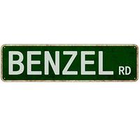 GQWJKSZ Metal Sign Benzel Road Vintage Signs Retro Tin Signs Lover Gifts Aluminum Sign Living Room Home Kitchen Garden Wall Club Non-Fade Decor 4x16 Inch