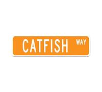 GQWJKSZ Metal Sign Catfish WAY Vintage Signs Retro Tin Signs Lover Gifts Aluminum Sign Living Room Home Kitchen Garden Bedroom Wall Club Non-Fade Funny Decor 4x16 Inch