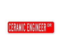 GQWJKSZ Metal Sign Ceramic Engineer DR Vintage Signs Retro Tin Signs Aluminum Sign Gift for Home Living Room Club Garden Wall Yard Funny Coffee Decor 4x16 Inch