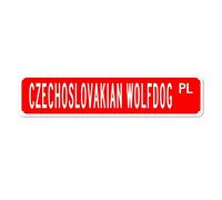 GQWJKSZ Metal Sign Czechoslovakian Wolfdog PL Vintage Signs Retro Tin Signs Lover Gifts Aluminum Sign Living Room Home Kitchen Garden Bedroom Wall Club Non-Fade Funny Decor 4x16 Inch