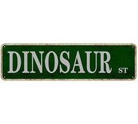 GQWJKSZ Metal Sign Dinosaur St Vintage Signs Retro Tin Signs Aluminum Sign Gift for Home Living Room Club Garden Wall Yard Funny Coffee Decor 4x16 Inch