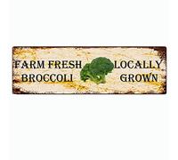 GQWJKSZ Metal Sign Farm Fresh Broccoli Vintage Signs Retro Tin Signs Aluminum Sign for Kitchen Home Garden Wall Bar Cafe Decor 4x16 Inches