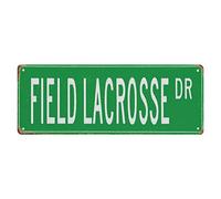 GQWJKSZ Metal Sign Field Lacrosse DR Vintage Signs Retro Tin Signs Aluminum Sign Gift for Home Kitchen Garden Wall Yard Coffee Art Plaque Decor 4x16 Inches