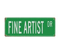 GQWJKSZ Metal Sign Fine Artist DR Vintage Signs Retro Tin Signs Aluminum Gift Sign for Home Kitchen Living Room Garden Wall Yard Pub Club Decor 4x16 Inches