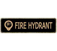 GQWJKSZ Metal Sign Fire Hydrant Vintage Signs Retro Tin Signs Aluminum Sign Art Plaque Home Kitchen Outdoor Garden Wall Non-Fade Funny Decor 4x16 Inches