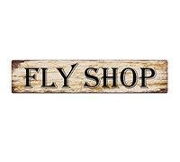 GQWJKSZ Metal Sign Fly Shop Vintage Signs Retro Tin Signs Aluminum Sign for Kitchen Home Garden Wall Bar Cafe Decor 4x16 Inches