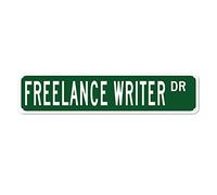 GQWJKSZ Metal Sign Freelance Writer DR Vintage Signs Retro Tin Signs Aluminum Sign Gift for Home Living Room Club Garden Wall Yard Funny Coffee Decor 4x16 Inch