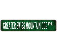 GQWJKSZ Metal Sign Greater Swiss Mountain Dog Vintage Signs Retro Tin Signs Aluminum Sign for Kitchen Home Garden Wall Bar Cafe Decor 4x16 Inches