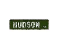GQWJKSZ Metal Sign Hudson Avenue Vintage Signs Retro Tin Signs Aluminum Sign for Kitchen Home Garden Wall Bar Cafe Decor 4x16 Inches
