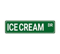 GQWJKSZ Metal Sign Ice Cream Dr Vintage Signs Retro Tin Signs Aluminum Sign Art Plaque Living Room Home Kitchen Garden Wall Non-Fade Funny Decor 4x16 Inches
