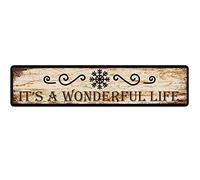 GQWJKSZ Metal Sign It's a Wonderful Life Vintage Signs Retro Tin Signs Aluminum Sign for Kitchen Home Garden Wall Bar Cafe Decor 4x16 Inches