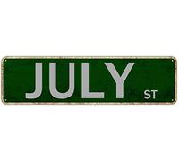 GQWJKSZ Metal Sign July St Vintage Signs Retro Tin Signs Aluminum Sign Gift for Home Living Room Club Garden Wall Yard Funny Coffee Decor 4x16 Inch