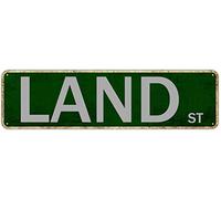 GQWJKSZ Metal Sign Land St Vintage Signs Retro Tin Signs Aluminum Sign Art Plaque Living Room Home Kitchen Garden Wall Non-Fade Funny Decor 4x16 Inches