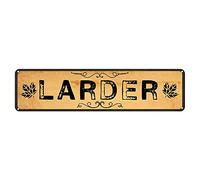 GQWJKSZ Metal Sign Larder Shop Vintage Signs Retro Tin Signs Aluminum Sign for Kitchen Home Garden Wall Bar Cafe Decor 4x16 Inches