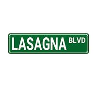 GQWJKSZ Metal Sign Lasagna BLVD Vintage Signs Retro Tin Signs Art Plaque for Bedroom Kitchen Garden Wall Pub Club Coffee Hanging Sign Decor 4x16 Inches