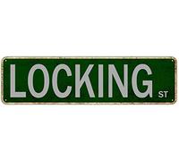 GQWJKSZ Metal Sign Locking St Vintage Signs Retro Tin Signs Aluminum Sign Art Plaque Living Room Home Kitchen Garden Wall Non-Fade Funny Decor 4x16 Inches