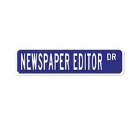 GQWJKSZ Metal Sign Newspaper Editor Street Vintage Signs Retro Tin Signs Plaque Aluminum Sign Quotes Home Kitchen Garden Wall Funny Pub Club Decoration 4x16 Inch