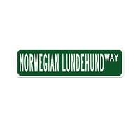 GQWJKSZ Metal Sign Norwegian Lundehund Street Vintage Signs Retro Tin Signs Funny Aluminum Sign for Home Kitchen Garden Yard Wall Pub Club Decor 4x16 Inch