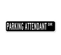 GQWJKSZ Metal Sign Parking Attendant DR Vintage Signs Retro Tin Signs Aluminum Sign Gift for Home Living Room Club Garden Wall Yard Funny Coffee Decor 4x16 Inch