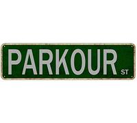 GQWJKSZ Metal Sign Parkour St Vintage Signs Retro Tin Signs Lover Gifts Aluminum Sign Living Room Home Kitchen Garden Bedroom Wall Club Non-Fade Funny Decor 4x16 Inch