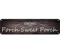 GQWJKSZ Metal Sign Porch Sweet Porch Vintage Signs Retro Tin Signs Aluminum Sign for Kitchen Home Garden Wall Bar Cafe Decor 4x16 Inches