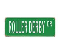 GQWJKSZ Metal Sign Roller Derby DR Vintage Signs Retro Tin Signs Aluminum Sign Art Plaque Living Room Home Kitchen Garden Wall Non-Fade Funny Decor 4x16 Inches