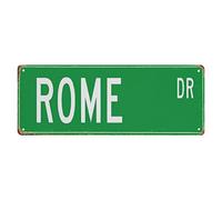 GQWJKSZ Metal Sign Rome DR Vintage Signs Retro Tin Signs Lover Gifts Aluminum Sign Living Room Home Kitchen Garden Bedroom Wall Club Non-Fade Funny Decor 4x16 Inch