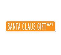 GQWJKSZ Metal Sign Santa Claus Gift WAY Vintage Signs Retro Tin Signs Lover Gifts Aluminum Sign Living Room Home Kitchen Garden Bedroom Wall Club Non-Fade Funny Decor 4x16 Inch