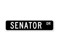 GQWJKSZ Metal Sign Senator DR Vintage Signs Retro Tin Signs Lover Gifts Aluminum Sign Living Room Home Kitchen Garden Bedroom Wall Club Non-Fade Funny Decor 4x16 Inch