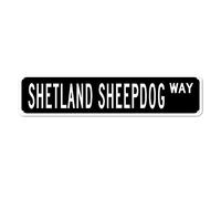 GQWJKSZ Metal Sign Shetland Sheepdog WAY Vintage Signs Retro Tin Signs Aluminum Sign Gift for Home Living Room Club Garden Wall Yard Funny Coffee Decor 4x16 Inch