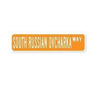GQWJKSZ Metal Sign South Russian Ovcharka WAY Vintage Signs Retro Tin Signs Aluminum Sign Gift for Home Living Room Club Garden Wall Yard Funny Coffee Decor 4x16 Inch